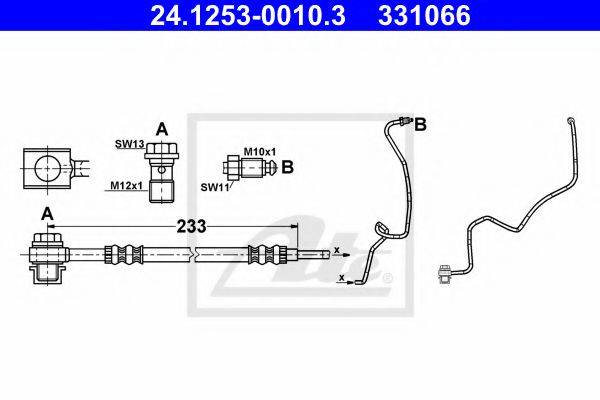 Гальмівний шланг ATE 24.1253-0010.3