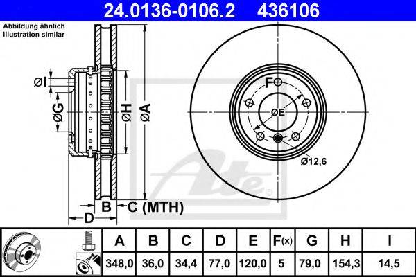 гальмівний диск ATE 24.0136-0106.2