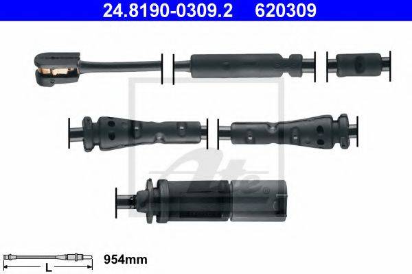 Сигналізатор, знос гальмівних колодок ATE 24.8190-0309.2