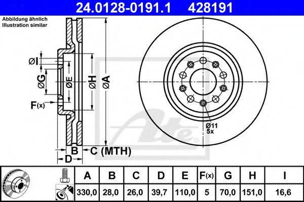 гальмівний диск ATE 24.0128-0191.1