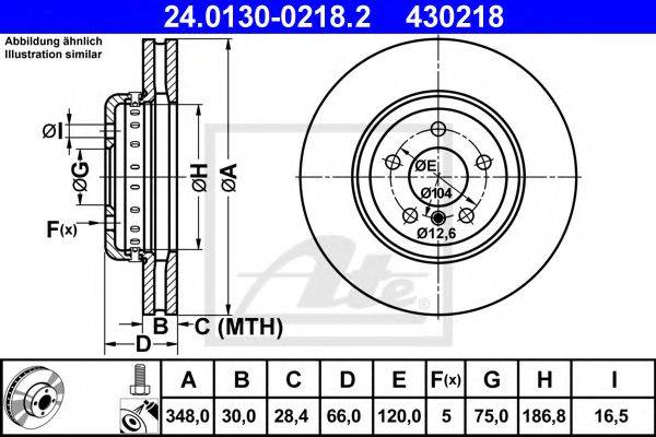 гальмівний диск ATE 24.0130-0218.2