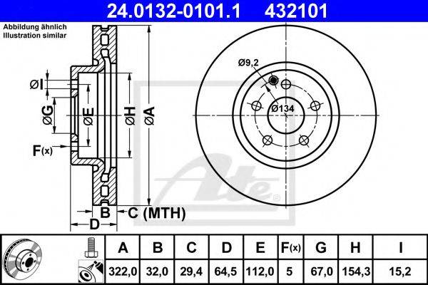 гальмівний диск ATE 24.0132-0101.1