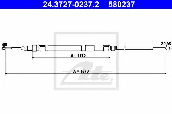Трос, стоянкова гальмівна система ATE 24.3727-0237.2