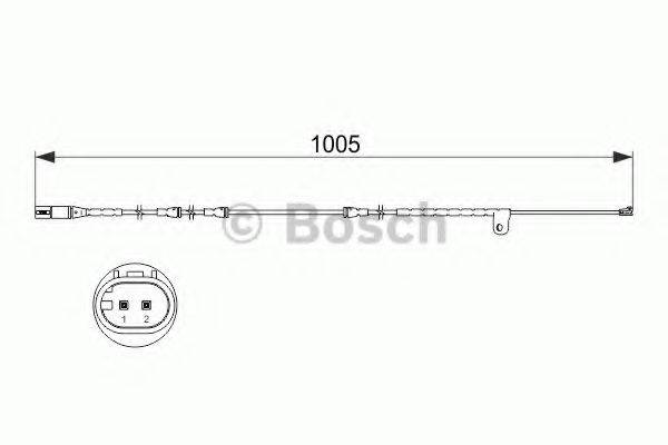 Сигналізатор, знос гальмівних колодок BOSCH 1 987 473 521