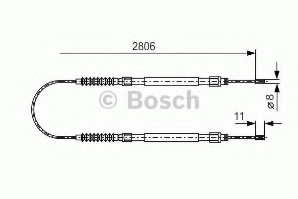 Трос, стоянкова гальмівна система BOSCH 1 987 477 262