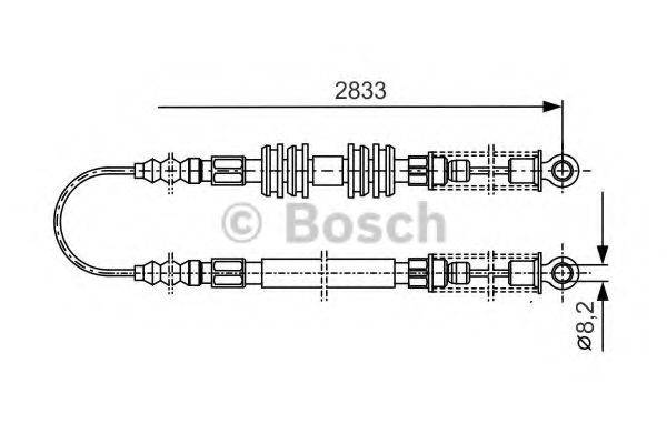 Трос, стоянкова гальмівна система BOSCH 1 987 477 296