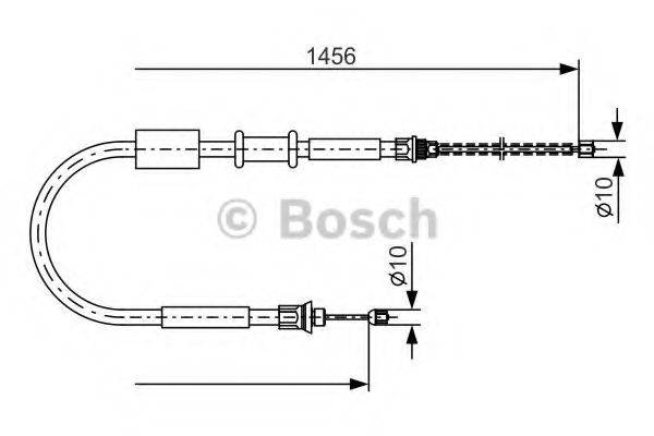 Трос, стоянкова гальмівна система BOSCH 1 987 477 384