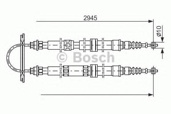 Трос, стоянкова гальмівна система BOSCH 1 987 477 390