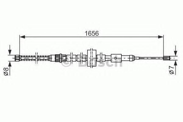 Трос, стоянкова гальмівна система BOSCH 1 987 477 429