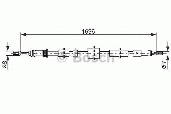 Трос, стоянкова гальмівна система BOSCH 1 987 477 431