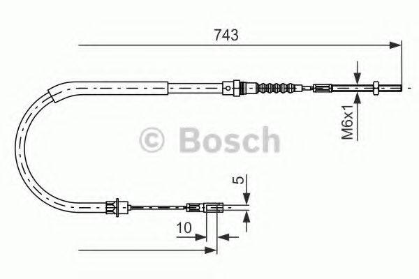 Трос, стоянкова гальмівна система BOSCH 1 987 477 566