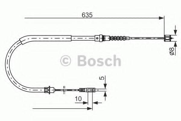 Трос, стоянкова гальмівна система BOSCH 1 987 477 567