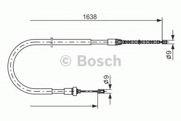 Трос, стоянкова гальмівна система BOSCH 1 987 477 586