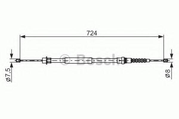 Трос, стоянкова гальмівна система BOSCH 1 987 477 593