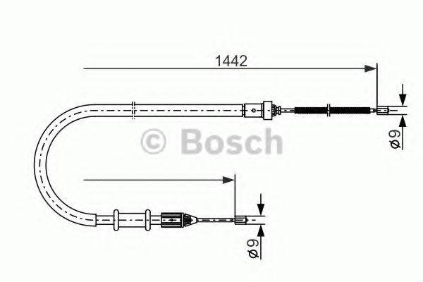 Трос, стоянкова гальмівна система BOSCH 1 987 477 635