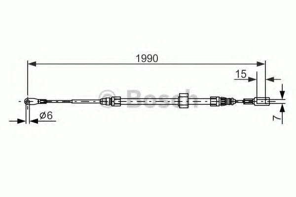 Трос, стоянкова гальмівна система BOSCH 1 987 477 854