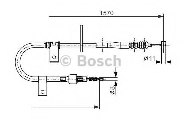 Трос, стоянкова гальмівна система BOSCH 1 987 477 875