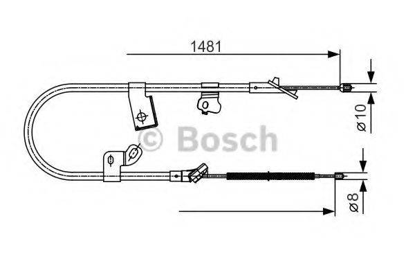 Трос, стоянкова гальмівна система BOSCH 1 987 477 919