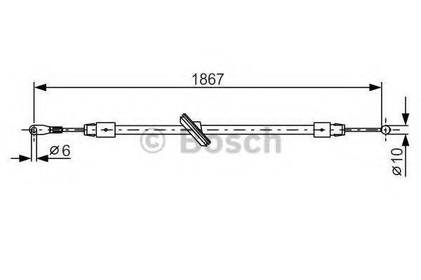 Трос, стоянкова гальмівна система BOSCH 1 987 482 028