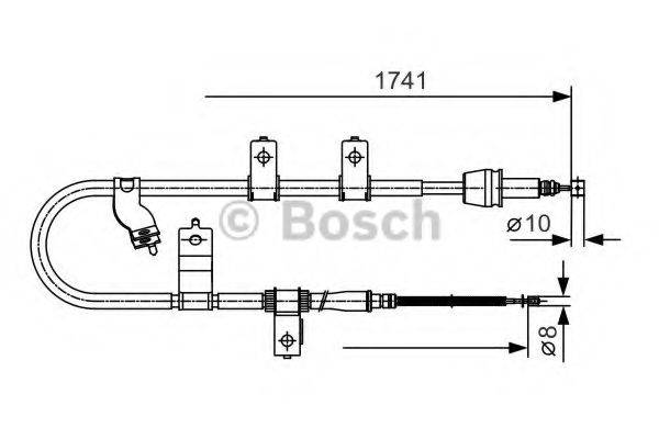 Трос, стоянкова гальмівна система BOSCH 1 987 482 076