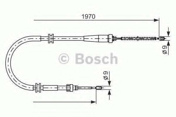 Трос, стоянкова гальмівна система BOSCH 1 987 482 253