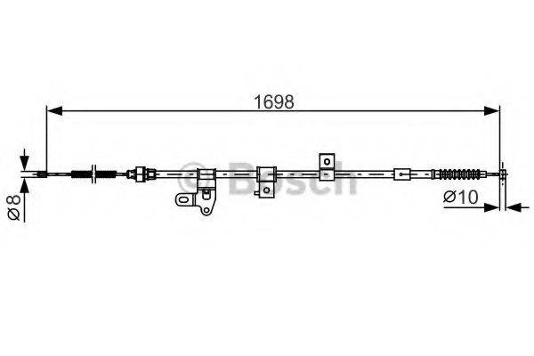 Трос, стоянкова гальмівна система BOSCH 1 987 482 346