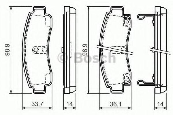 Комплект гальмівних колодок, дискове гальмо BOSCH 0 986 424 299