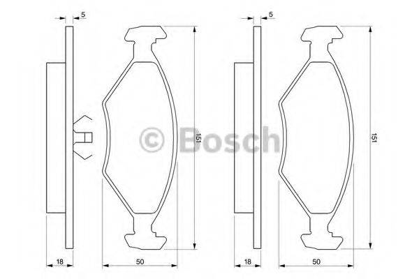 Комплект гальмівних колодок, дискове гальмо BOSCH 0 986 424 458