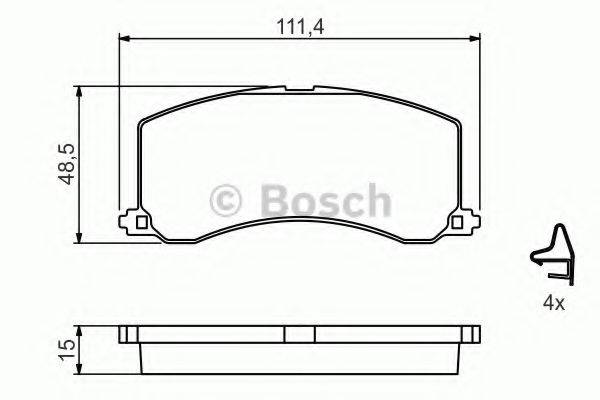 Комплект гальмівних колодок, дискове гальмо BOSCH 0 986 424 465