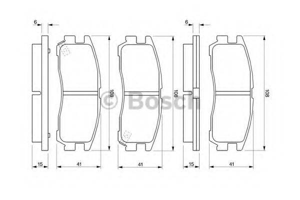 Комплект гальмівних колодок, дискове гальмо BOSCH 0 986 424 467