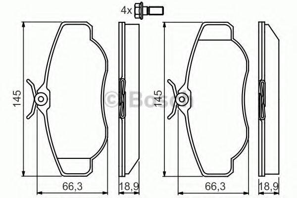 Комплект гальмівних колодок, дискове гальмо BOSCH 0 986 424 565