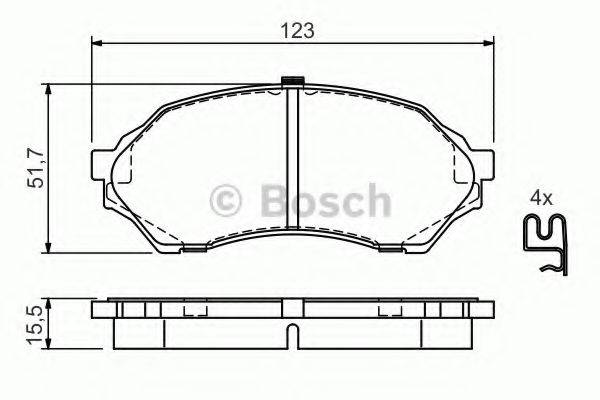 Комплект гальмівних колодок, дискове гальмо BOSCH 0 986 424 610