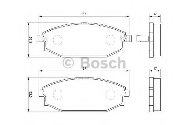 Комплект гальмівних колодок, дискове гальмо BOSCH 0 986 424 727