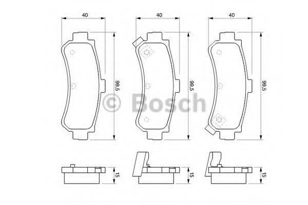 Комплект гальмівних колодок, дискове гальмо BOSCH 0 986 424 734