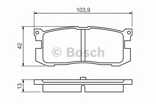 Комплект гальмівних колодок, дискове гальмо BOSCH 0 986 461 138