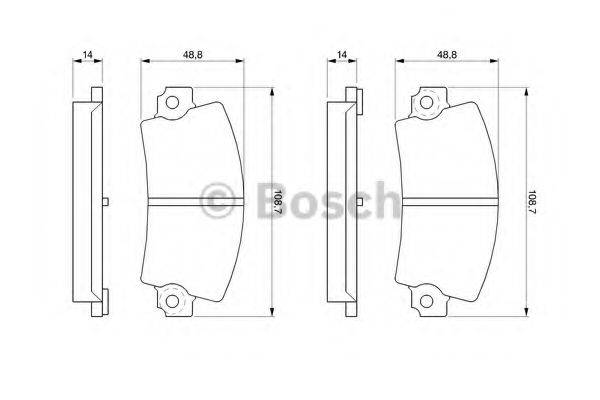 Комплект гальмівних колодок, дискове гальмо BOSCH 0 986 463 490