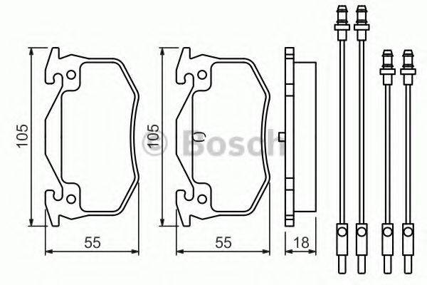 Комплект гальмівних колодок, дискове гальмо BOSCH 0 986 466 350