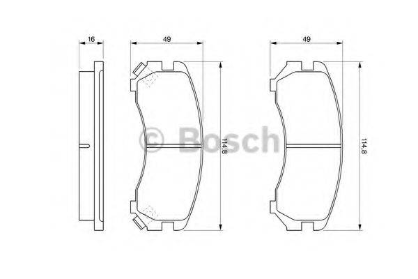 Комплект гальмівних колодок, дискове гальмо BOSCH 0 986 493 450