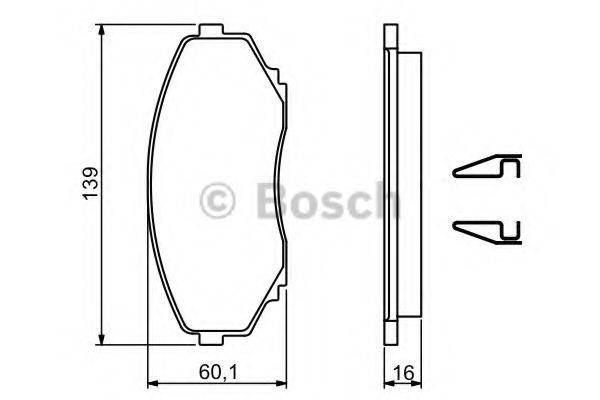 Комплект гальмівних колодок, дискове гальмо BOSCH 0 986 494 204