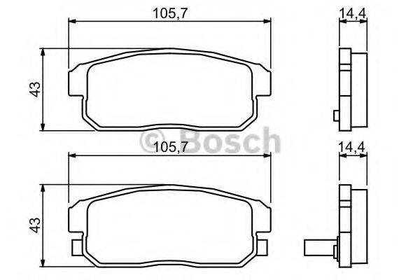 Комплект гальмівних колодок, дискове гальмо BOSCH 0 986 494 223