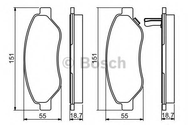 Комплект гальмівних колодок, дискове гальмо BOSCH 0 986 494 345