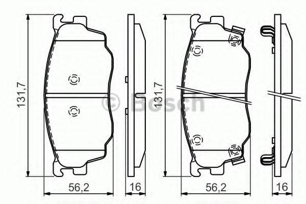 Комплект гальмівних колодок, дискове гальмо BOSCH 0 986 494 394