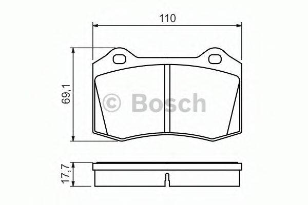 Комплект гальмівних колодок, дискове гальмо BOSCH 0 986 494 486