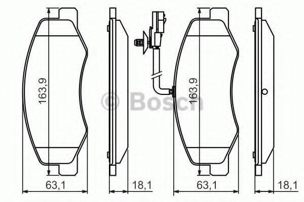 Комплект гальмівних колодок, дискове гальмо BOSCH 0 986 494 499