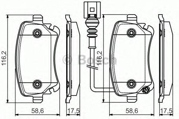 Комплект гальмівних колодок, дискове гальмо BOSCH 0 986 495 094