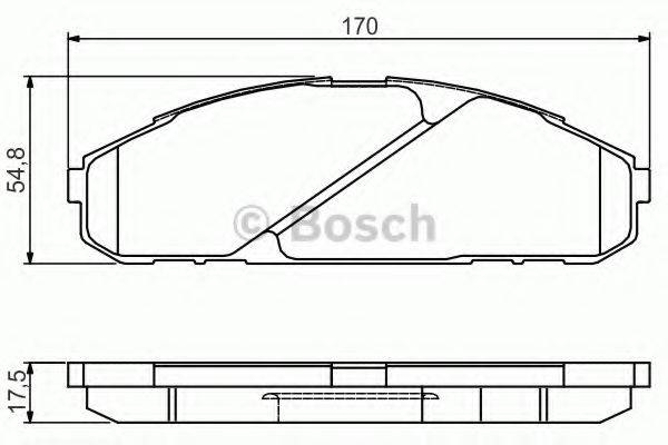 Комплект гальмівних колодок, дискове гальмо BOSCH 0 986 495 171