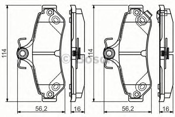 Комплект гальмівних колодок, дискове гальмо BOSCH 0 986 495 173