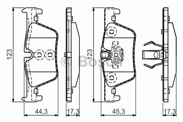 Комплект гальмівних колодок, дискове гальмо BOSCH 0 986 494 554