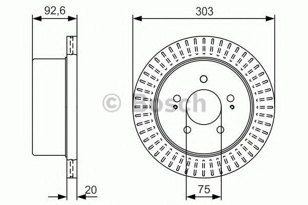 гальмівний диск BOSCH 0 986 479 V26