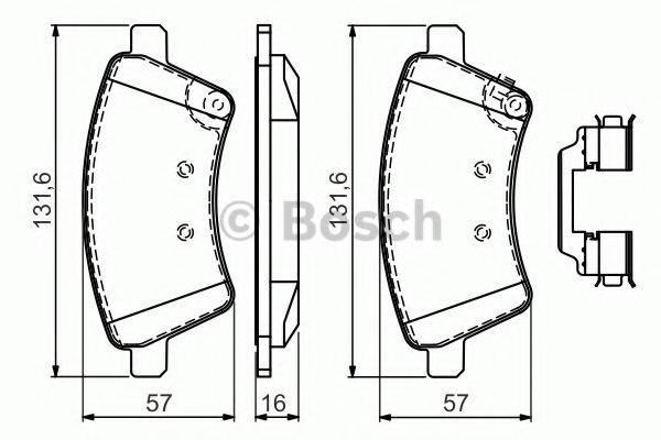 Комплект гальмівних колодок, дискове гальмо BOSCH 0 986 494 584